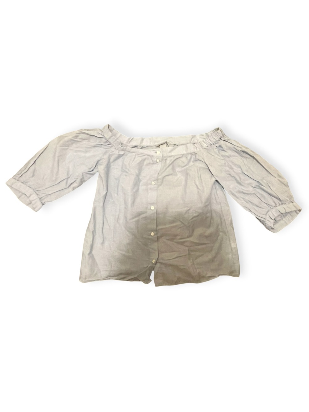 H&M Light Blue Striped 100% Cotton Long Sleeve Shirt US 4